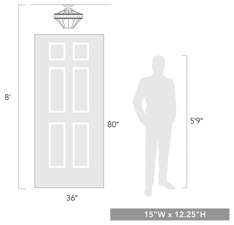 Ferris Semi-Flush Copper Patina