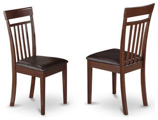 Dining Set For 5- Four Chairs, Table, Mahogany Finish Wood Structure