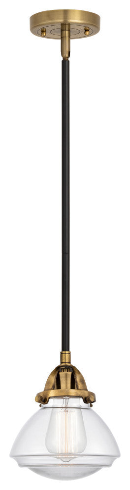Olean Mini Pendant, Black Antique Brass, Clear, Clear