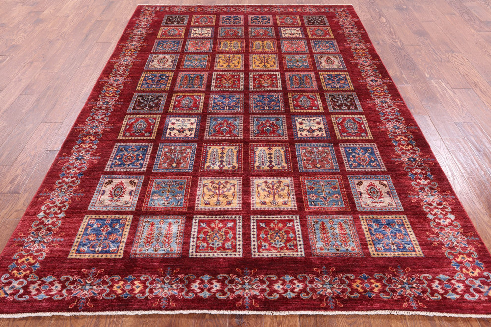 6' 6" X 9' 7" Persian Gabbeh Tribal Handmade Rug Q7417
