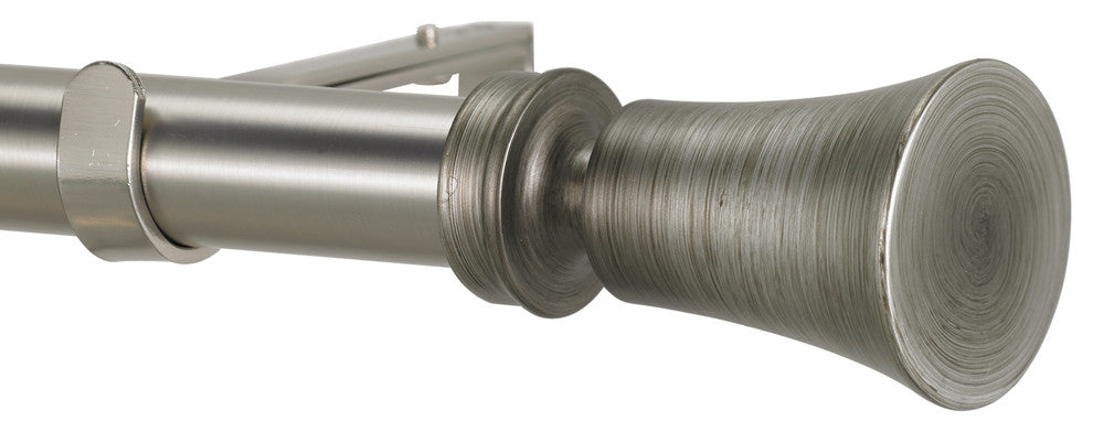 Tama Non-Telescoping Curtain Rod, Antique Silver, 48''