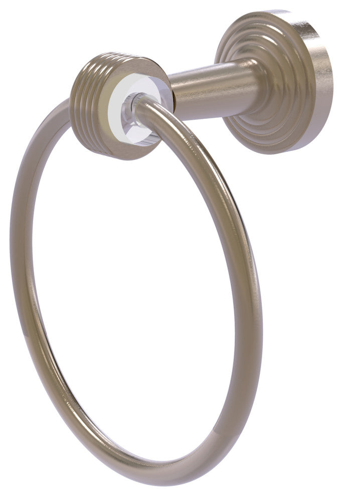 Pacific Beach Towel Ring with Groovy Accents, Antique Pewter