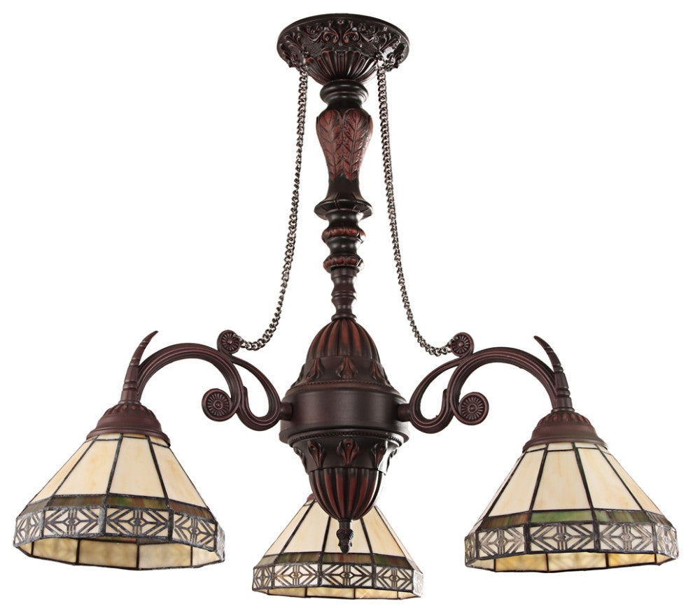 CHLOE Lighting CH31315MI21-DC3 BELLE Mission Tiffany-style 3Light MiniChandelier
