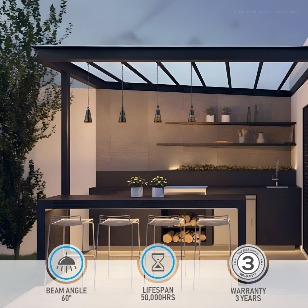 4 Pack LED Outdoor Pendant Lights, 5W Low Voltage Hanging Lights