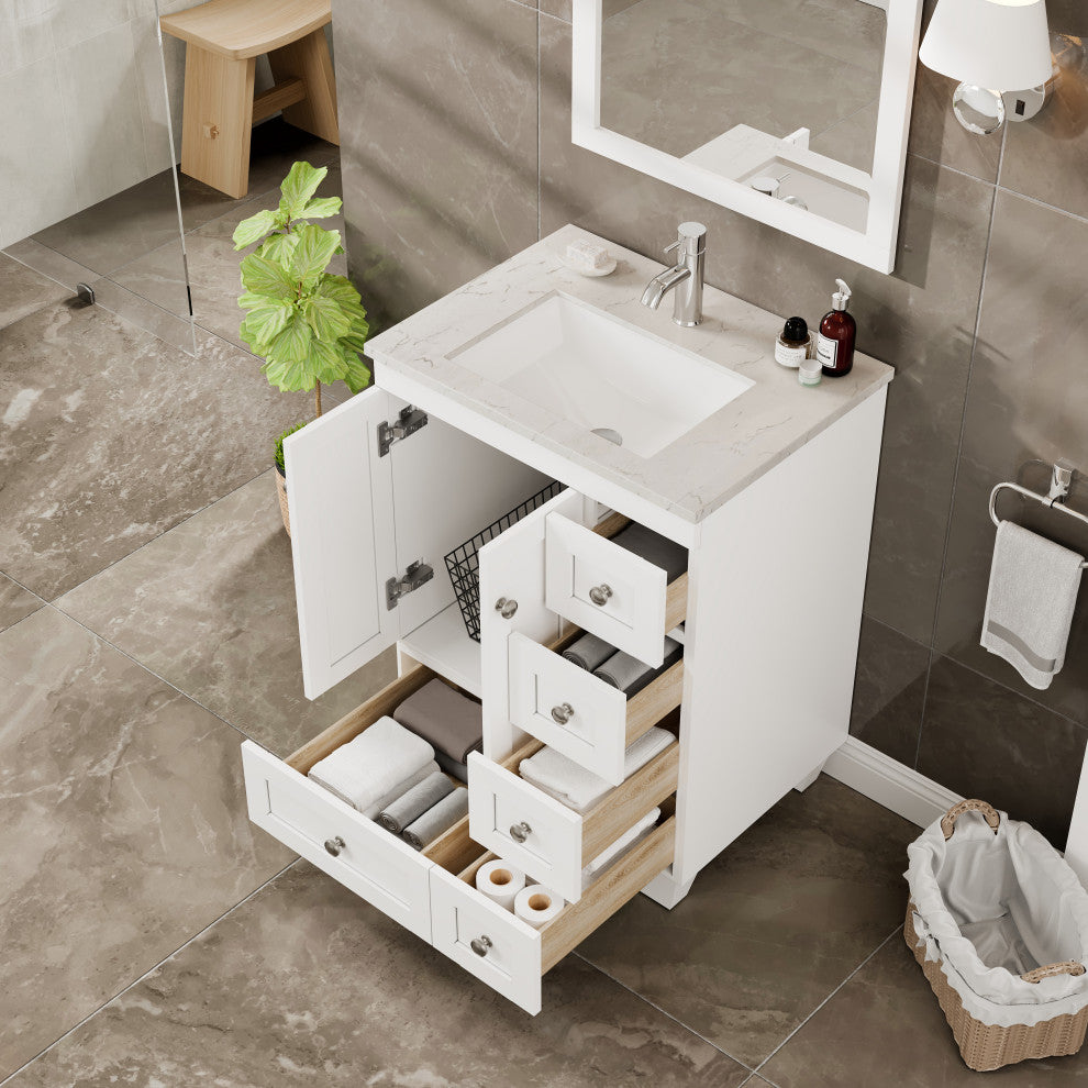 Eviva Happy 24" White, Quartz Top