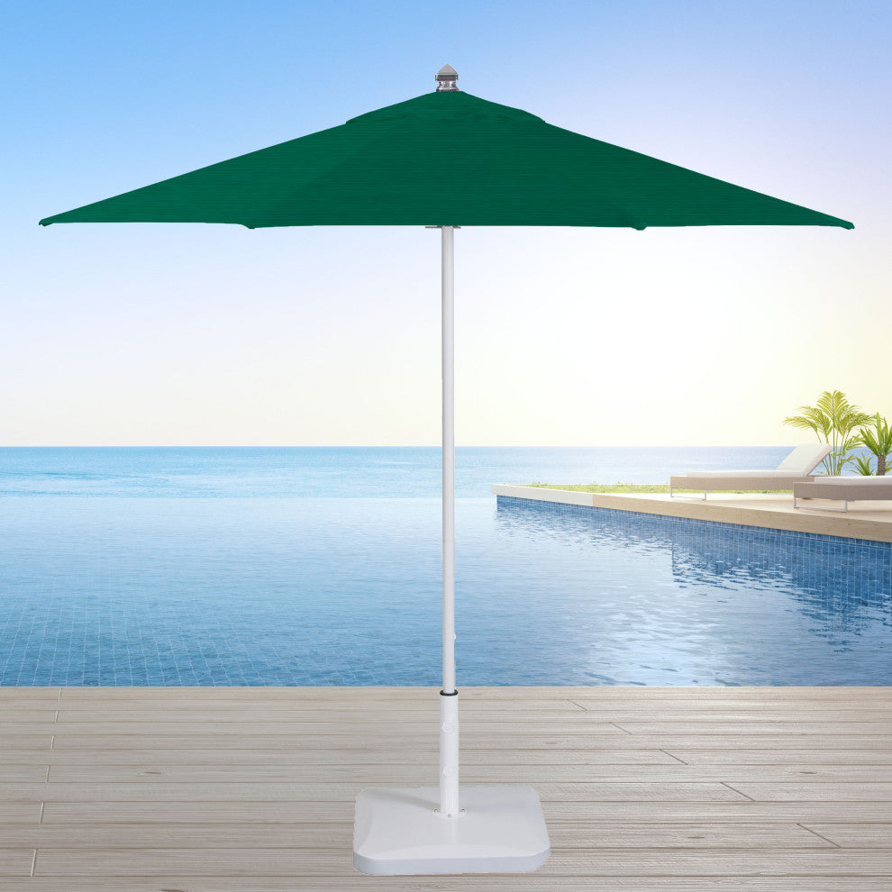 9' Round Flexibe Commercial Umbrella, White, Forest Green