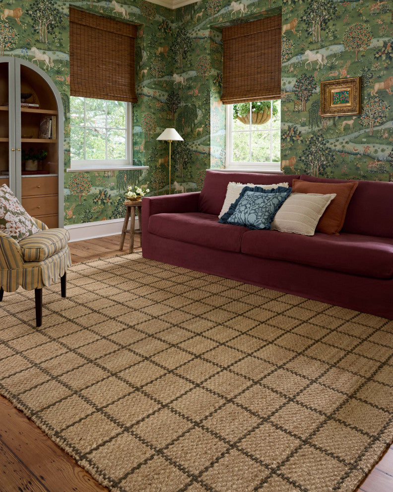 Chris Loves Julia x Loloi Fletcher Natural / Olive 7'-9" x 9'-9" Area Rug