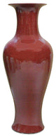 Burgundy Red Handmade Large Tall Simple Slim Line Vase
