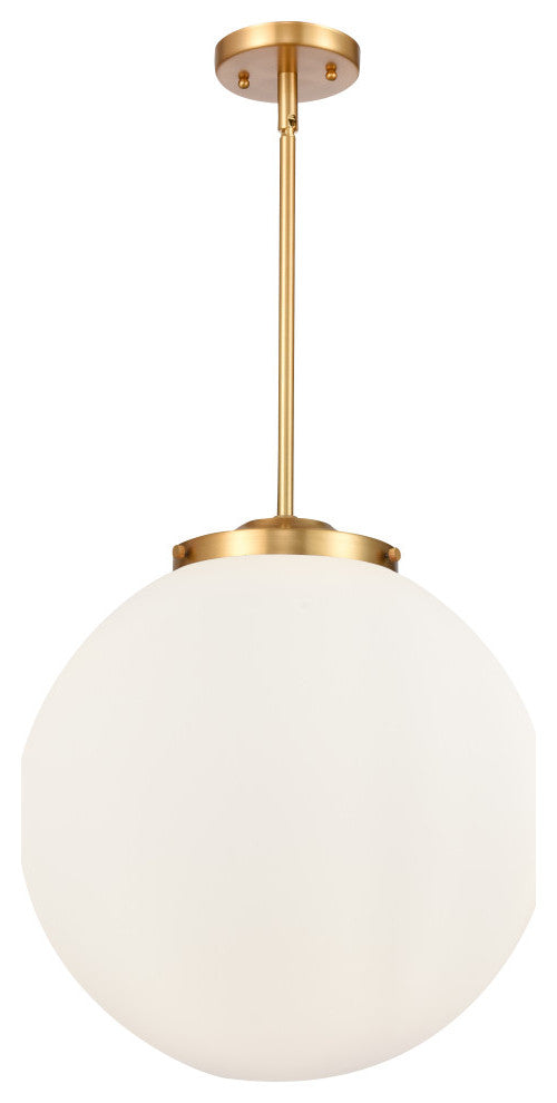 Beacon Pendant, Satin Gold, Matte White, Matte White