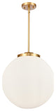 Beacon Pendant, Satin Gold, Matte White, Matte White