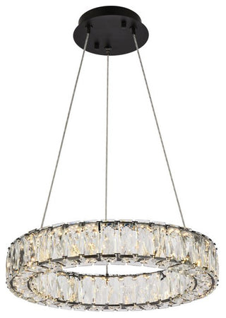 Elegant Lighting 3503D17 Monroe 18"W LED Crystal Ring Chandelier - Gold