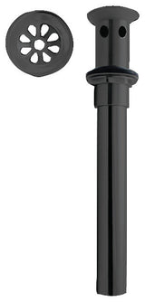 High-Flow Grid Lavatory Drain With Overflow Holes, Exposed Powder Coated Black