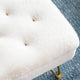 Rabbit Faux Fur Tufted Coffee Table, Egret, 33"x33"x18"