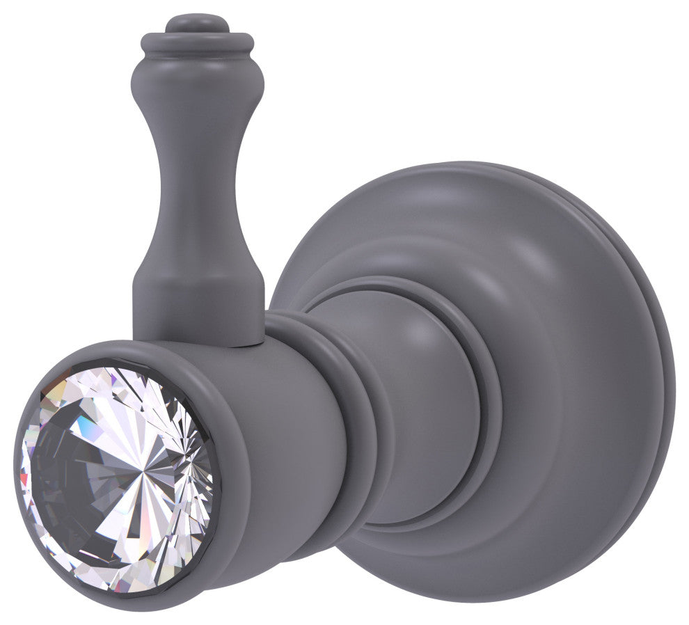 Carolina Crystal Robe Hook, Matte Gray