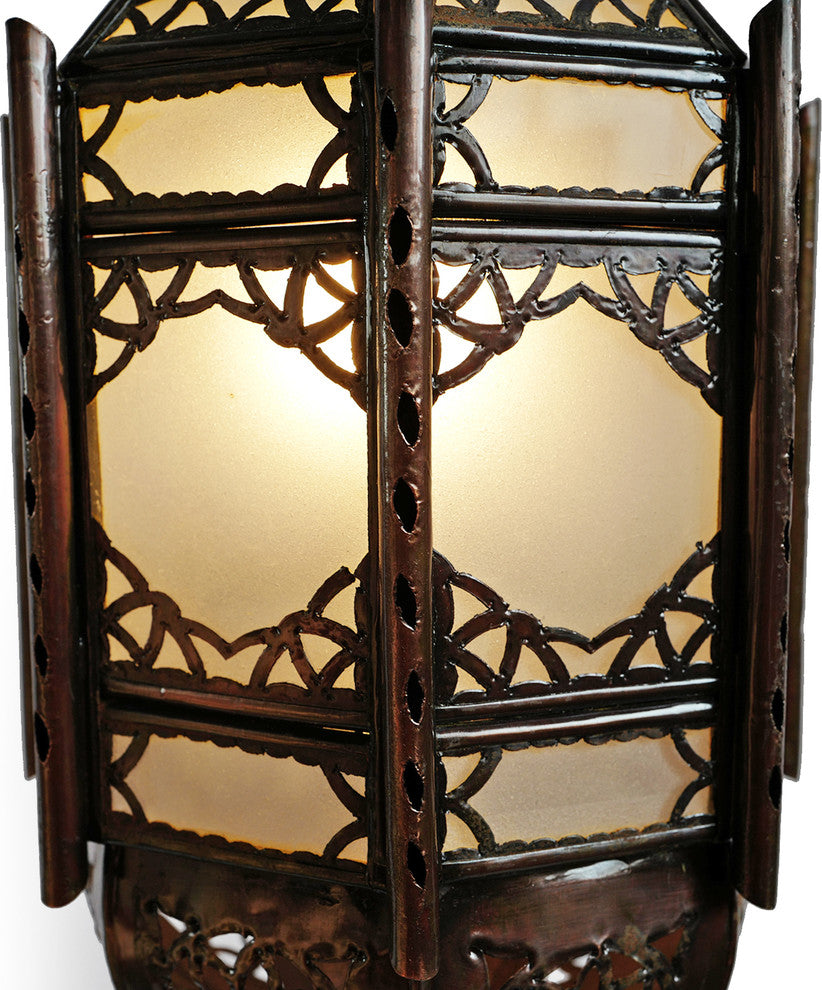 Small Moroccan Tin Frosted Lantern