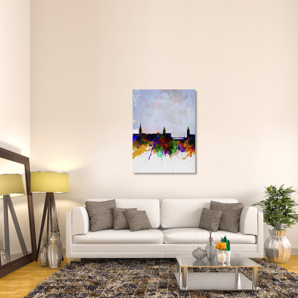 "Stockholm Watercolor Skyline" Fine Art Print