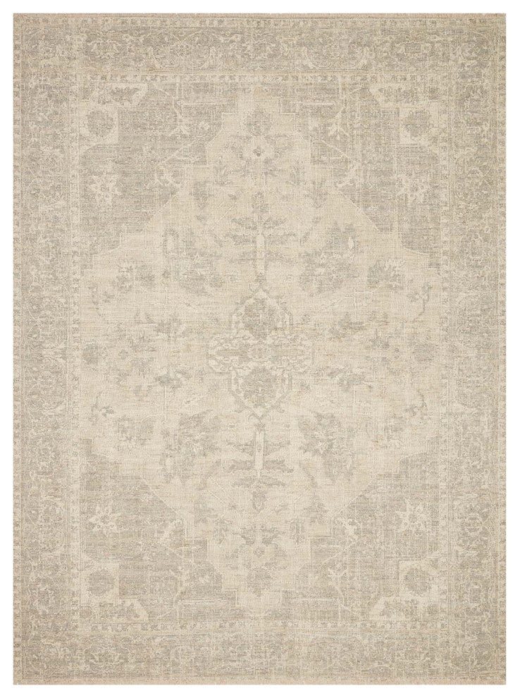 Priya PRY-04 Ivory/Grey 8'6"x12' Area Rug