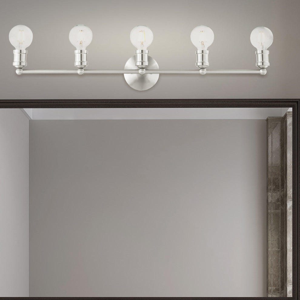 Livex Lighting Lansdale 5 Light Brushed Nickel ADA Large Vanity Sconce
