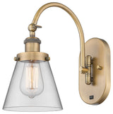Cone Sconce, Brushed Brass, Clear, Clear
