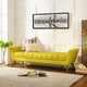 Modern Contemporary Fabric Bench , Yellow, Fabric