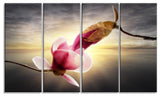 Beautiful Magnolia Flowers, Floral Canvas Art Print, 48"x28", 4 Panels