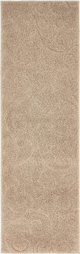 Unique Loom Beige Floral Shag2'x6'7 Runner Rug