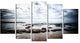 Dramatic Atlantic Coast at Low Tide, Seashore Canvas Print, 60"x32", 5 Panels