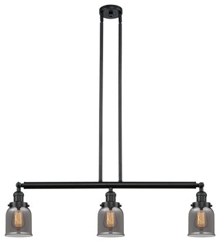 INNOVATIONS LIGHTING 213-BK-G53-LED Small Bell 3 Light Island Light