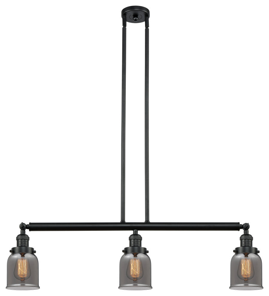 INNOVATIONS LIGHTING 213-BK-G53-LED Small Bell 3 Light Island Light