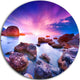 Colorful Summer Sea, Seascape Painting Large Disc Metal Wall Art, 11"