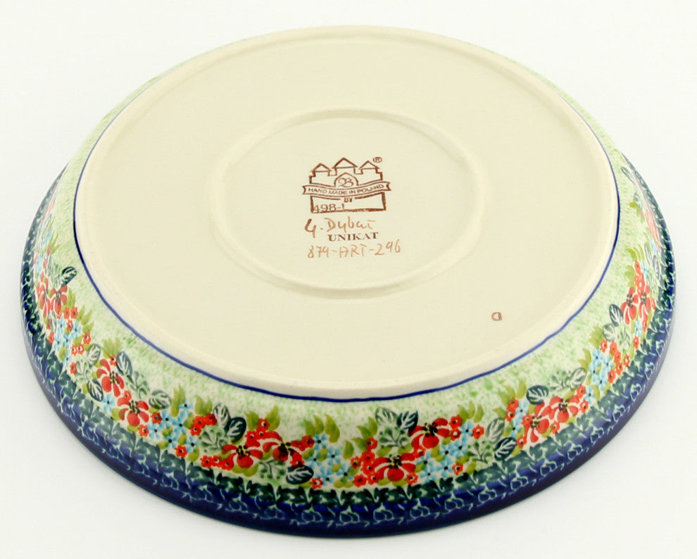 Polish Pottery Dish Pie Plate, Pattern Number: 296ar