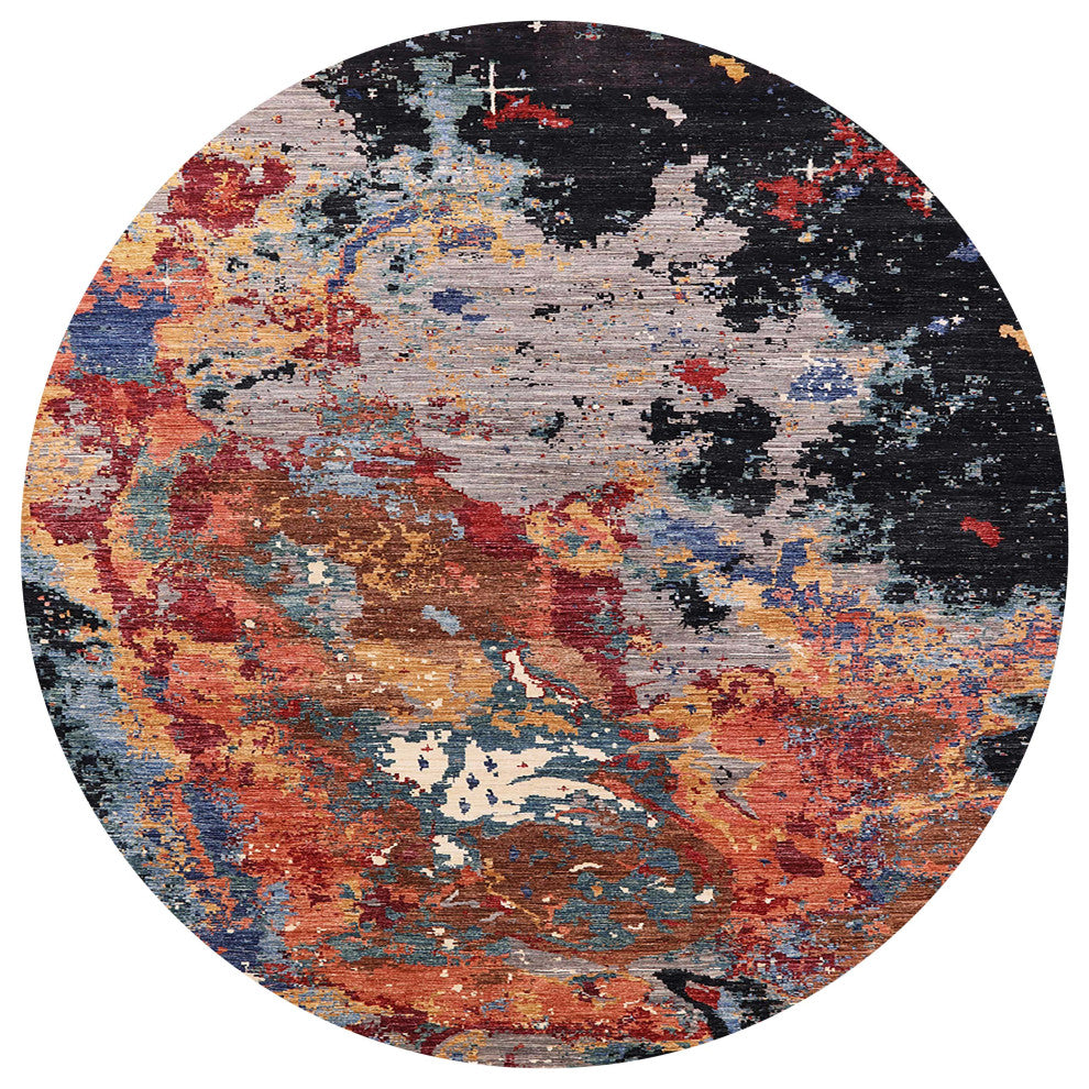Ahgly Company Indoor Round Mid-Century Modern Area Rugs, 8' Round