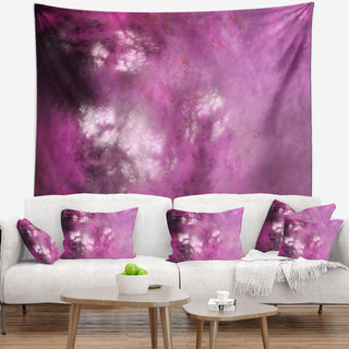 Blur Pink Sky with Stars Abstract Wall Tapestry, 39"x32"