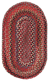St. Johnsbury Braided Oval Rug, Medium Red, 8'x11'