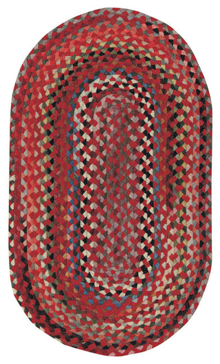 St. Johnsbury Braided Oval Rug, Medium Red, 8'x11'