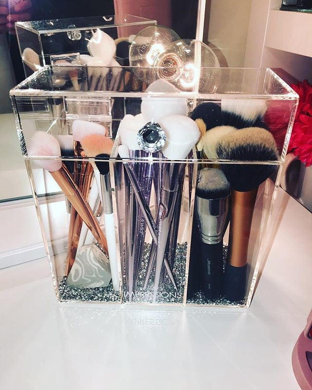 Diamond Collection Acrylic Makeup Brush Holder
