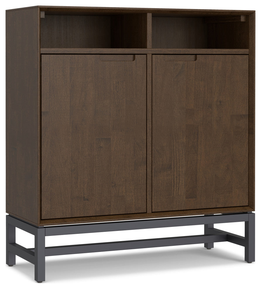 Banting Solid Hardwood Entryway Storage Cabinet, Walnut Brown