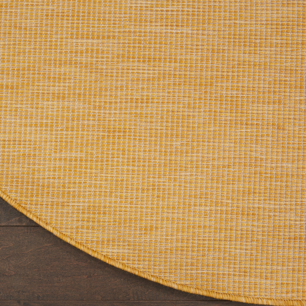 Nourison Positano Contemporary Area Rug, Yellow, 8'xround