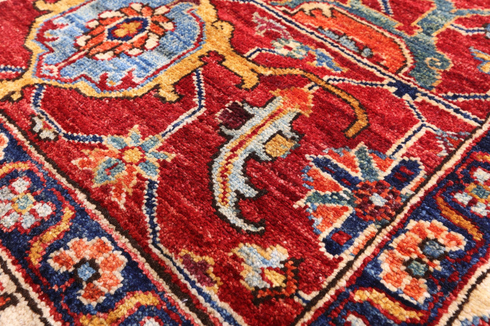 9' 9" X 13' 4" Handmade Persian Fine Serapi Wool Rug - Q12636