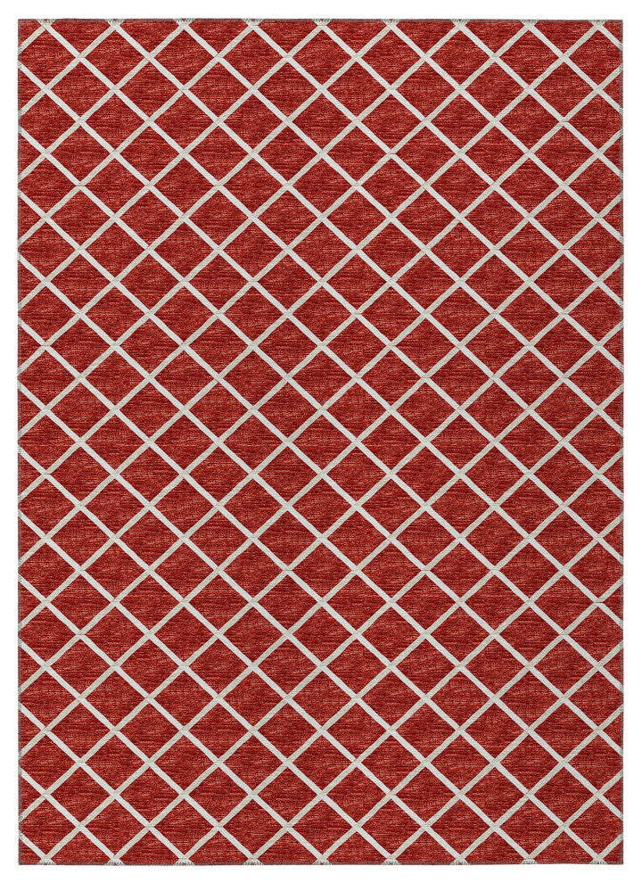 Indoor/Outdoor York YO1 Red Machine Washable 3' x 5' Rug