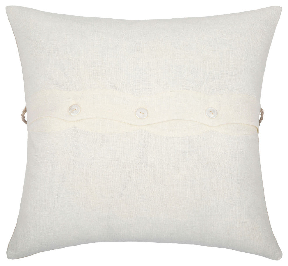 Surya Lsp-003 Cream Pillow Shell With Down Insert 20"H X 20"W