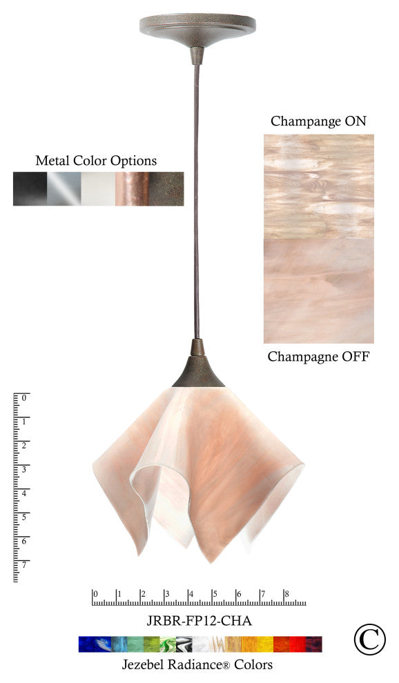 Jezebel Radiance Flame Pendant, Small, Champagne and White