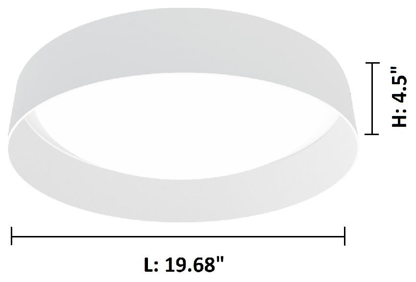 Palomaro - 1-Light LED Ceiling Light - White Glass - White Fabric