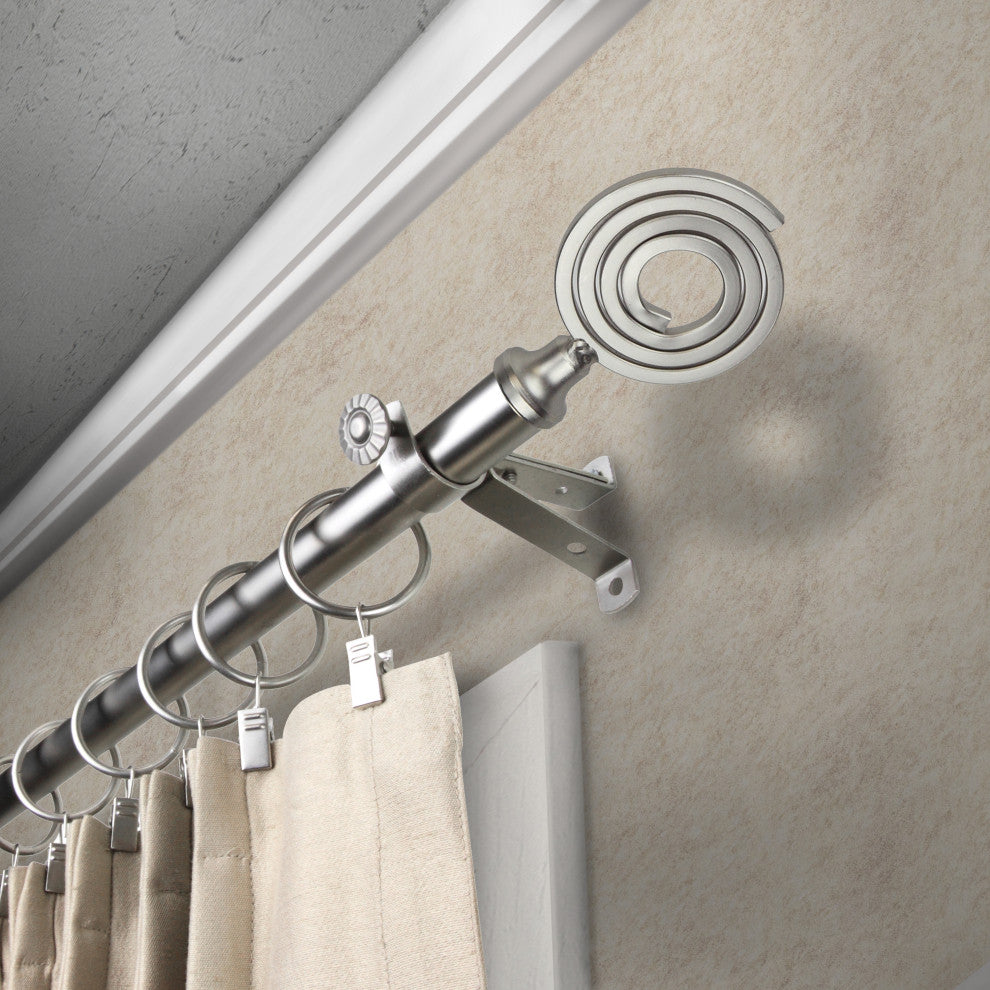 Ben 13/16" Diameter Curtain Rod, Satin Nickel, 18-28"