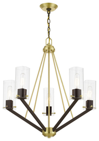 Beckett 5 Light Satin Brass & Bronze Chandelier