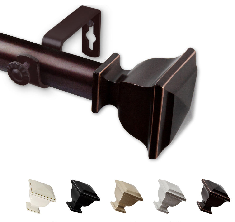Isha 1" Curtain Rod, Bronze, 160-240"