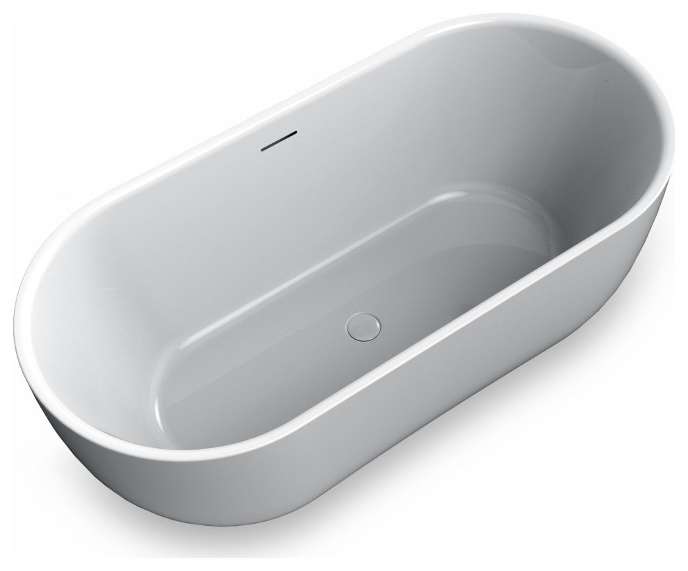 Bevier 67" Freestanding Bathtub with no faucet