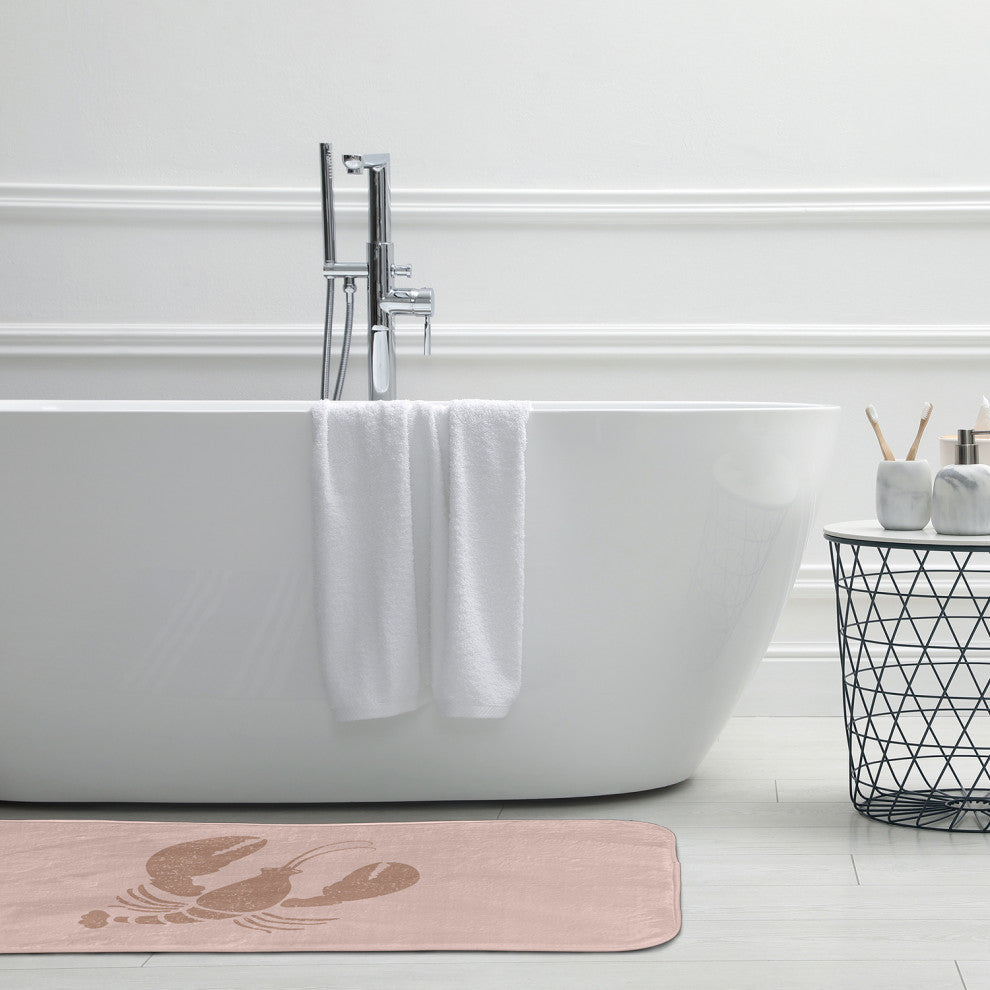 34" x 21" Lobster Bathmat, Mauve