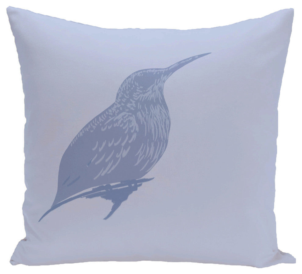 Colibri Print Pillow, Cornflower, 18"x18"