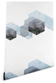 Deny Designs Emanuela Carratoni Marble Geometry Wallpaper, Blue, 2'x10'